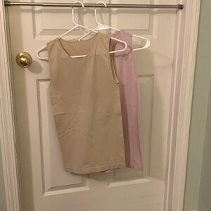 Sleeveless Beige and Pink Women's Tops